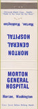 Matchbook Cover - Morton General Hospital Morton WA
