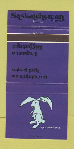 Matchbook Cover - Saskatchewan Tourism Rabbit WEAR 30 Strike