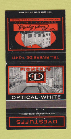 Matchbook Cover - Clough Dyestuff Pigments Dyeing Montreal QC 30 Strike