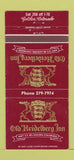 Matchbook Cover - Old Heidelberg Inn Golden Colorado 30 Strike