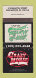 Matchbook Cover - Crazy Horse Starvin Marvins Chelmsford ON 30 Strike