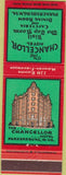 Matchbook Cover - Chancellor Hotel Parkersburg WV