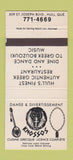 Matchbook Cover - Knossos Greek Restaurant Hull QC 30 Strike