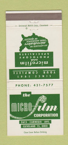 Matchbook Cover - Micro Film Corporation Cleveland OH 30 Strike