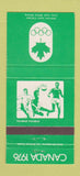 Matchbook Cover - 1976 Olympics Canada Handball GREEN 30 Strike