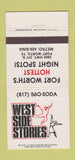 Matchbook Cover - West Side Stories Fort Worth TX 30 Strike