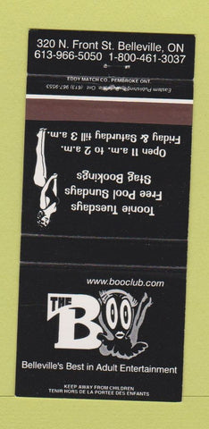 Matchbook Cover - The Boo Club Strip Club Belleville ON girlie 30 Strike