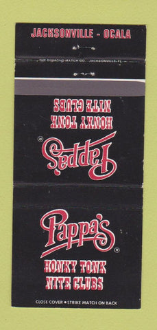 Matchbook Cover - Pappa's Honky Tonk Ocala Jacksonville FL 30 Strike