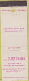 Matchbook Cover - The Clintonaire Rochester NY