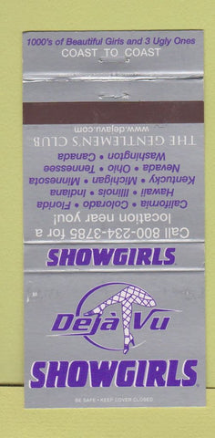 Matchbook Cover - Deja Vu Strip Club CHAIN 30 Strike