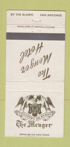 Matchbook Cover - The Menger Hotel San Antonio TX WEAR 30 Strike