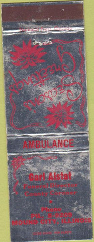 Matchbook Cover - Carl Alstat Funeral Director Mount City IL WORN