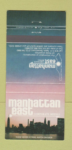 Matchbook Cover - Manhattan East Corporate Hotels New York City 30 Strike