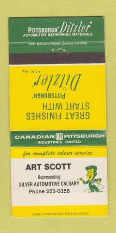 Matchbook Cover - Ditzler Auto Paints Art Scot Canada WORN 30 Strike