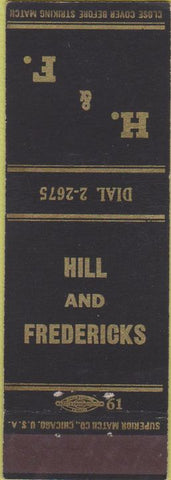 Matchbook Cover - Hill Fredericks H and F Mortuary Davenport IA