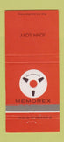 Matchbook Cover - Memorex Tape John Lory Santa Clara CA 30 Strike