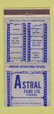 Matchbook Cover - Astral Films Canada Movies WEAR 30 Strike