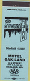 Matchbook Cover - Motel Oakland MD Blue