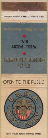 Matchbook Cover - US Hotel Thayer West Point NY