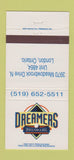 Matchbook Cover - Dreamers Sports Bar London ON 30 Strike