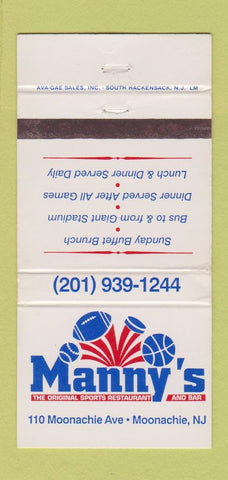 Matchbook Cover - Manny's Sports Bar Moonachie NJ 30 Strike