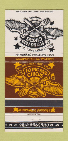 Matchbook Cover - Flying Food Circus Toronto ON 30 Strike