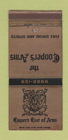 Matchbook Cover - Cooper's Coat of Arms Rochester MN 30 Strike