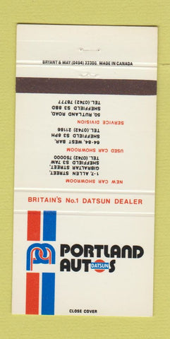 Matchbook Cover - Datsun Cars Sheffield UK England 30 Strike