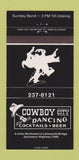 Matchbook Cover - Cowboy City Dancing Bar Fort Worth TX 30 Strike