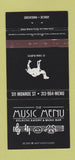 Matchbook Cover - The Music Menu Detroit MI Camel Cigarettes 30 Strike