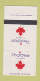 Matchbook Cover - Pedigree of Canada 30 Strike