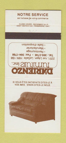 Matchbook Cover - D'arienzo Furniture LaSalle QC 30 Strike