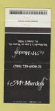 Matchbook Cover - McMurdo's St John's NF 30 Strike