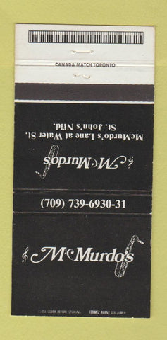 Matchbook Cover - McMurdo's St John's NF 30 Strike