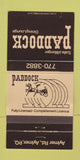 Matchbook Cover - Selle A Manger Paddock Aylmer QC 30 Strike