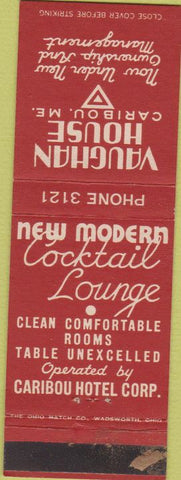 Matchbook Cover - Vaughan House Caribou ME