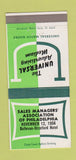 Matchbook Cover Universal Match Sales Managers Metting Philadelphia PA 30 Strike