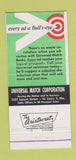 Matchbook Cover Universal Match Sales Managers Metting Philadelphia PA 30 Strike