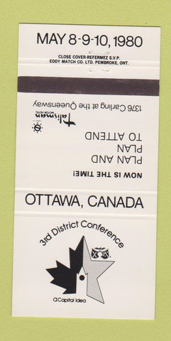 Matchbook Cover - Talisman Motor Hotel Ottawa ON 1980 Meeting 30 Strike