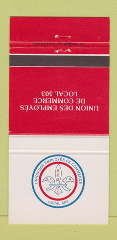 Matchbook Cover - Union Des Employees Commercial QC 30 Strike