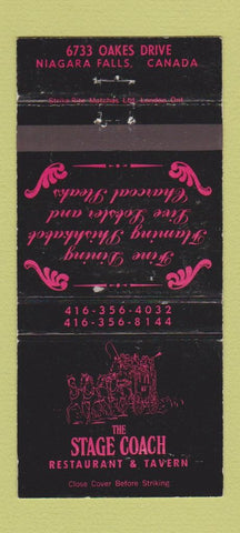 Matchbook Cover - Stage Coach Restaurant Tavern Niagara Falls ON WEAR 30 Strike