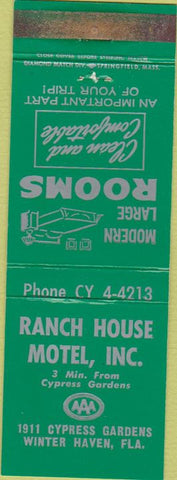 Matchbook Cover - Ranch House Motel Winter Haven FL WEAR