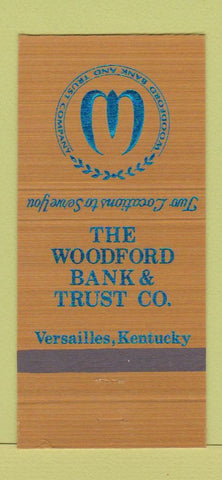 Matchbook Cover - Woodford Bank and Trust Versailles KY 30 Strike