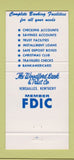 Matchbook Cover - Woodford Bank and Trust Versailles KY 30 Strike