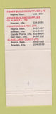 Matchbook Cover - Fisher Building Supply Regina SK Bowden AB WEAR 30 Strike