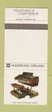 Matchbook Cover - Hammond Organs 30 Strike