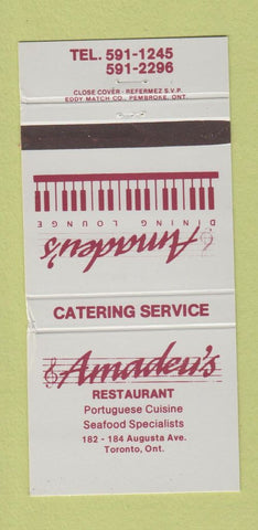 Matchbook Cover - Amadeu's Restaurant Portuguese Toronto ON 30 Strike