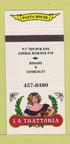 Matchbook Cover - La Trattoria Restaurant San Rafael CA girlie 30 Strike