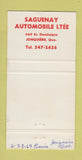 Matchbook Cover - 1969 Buick Pontiac Jonquiere QC 30 Strike
