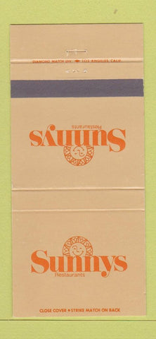 Matchbook Cover - Sunnys Cerritos La Habra Bellflower CA 30 Strike